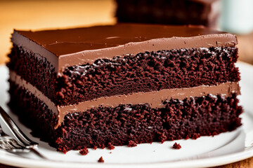 chocolate cake slice. Generative AI