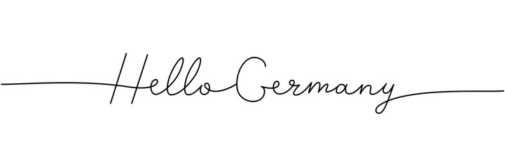 Hello Germany - word with continuous one line. Minimalist drawing of phrase illustration. Germany country - continuous one line illustration