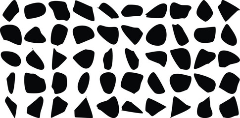 Hand Drawn Organic Shapes Liquid and fluid shape Black symbol Set 50