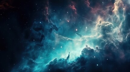 Abstract space background. Galaxy and Nebula. Endless universe with stars and galaxies in outer space. Cosmos art. Generative AI