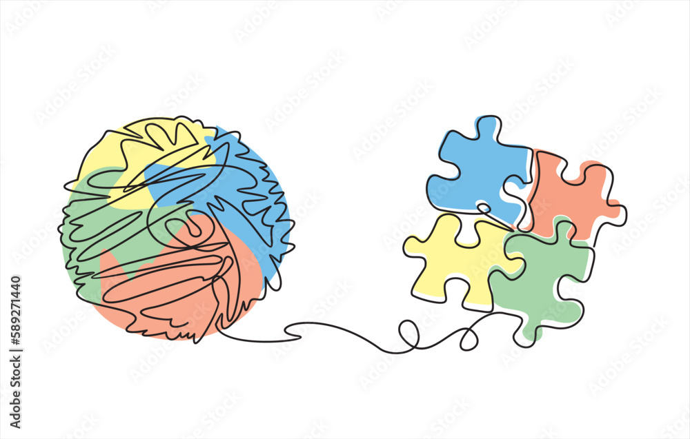 Poster chaos and order abstract minimalist concept vector illustration. metaphor of disorganized difficult 