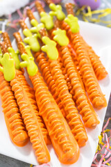 Carrot Chocolate Covered Pretzels