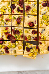 Cranberry pistachio fudge
