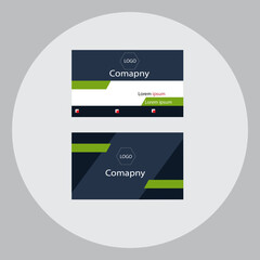 Green Dark Business card concept. Busines card template - Vector