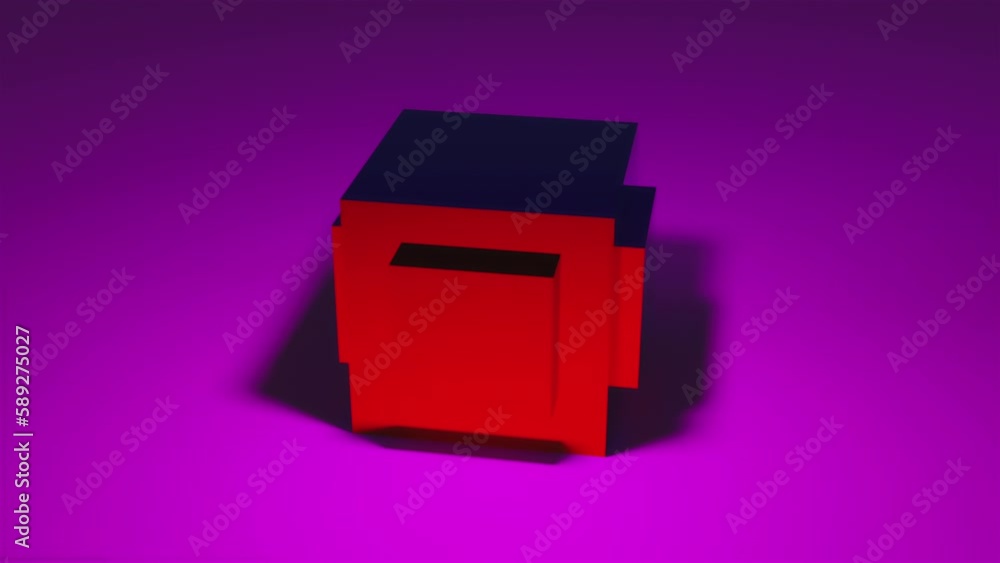 Poster colorful iridescent cube. computer generated 3d render