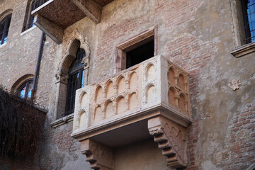 Fototapeta na wymiar Romeo and Juliet balcony, Verona, Italy