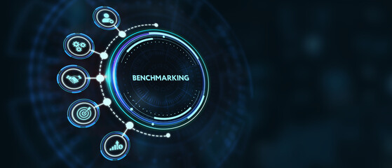 Business concept of benchmark. Benchmarking. 3d illustration