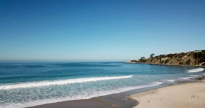 Aerial ascent above the sea at Salt Creek, Dana Point 