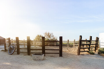 A outside horse riding ring