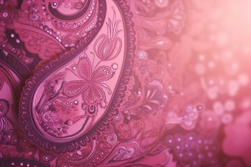 Pink paisley background, bokeh Generative AI