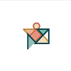 a logo incorporates abstract art