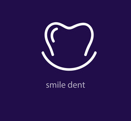 Smiling tooth logo. Unique design. Happy reliable dentistry logo template. vector.