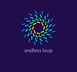 Foto auf Alu-Dibond Infinite bar loop logo. Unique colorful design. Innovative life logo template. vector. © Zeybart