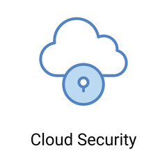 Cloud Security Icon Design. Suitable for Web Page, Mobile App, UI, UX and GUI design.