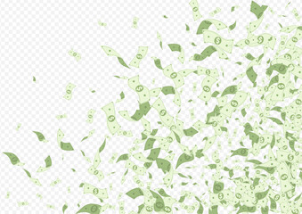 Green Money Vector Transparent Background. Casino