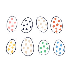 Vector collection abstract easter egg spot. Happy Easter holiday concept for egg hunt design, print, social media, poster, postcard. Modern Flat Style