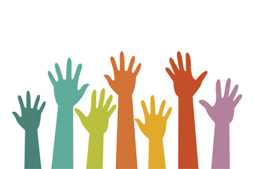 Obraz premium vector illustration of a collection of several people's hands over the globe.Vector Illustration