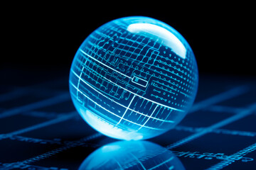 Fototapeta premium abstract blue sphere