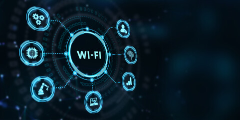 Global Wi-Fi wireless internet technology concept. 3d illustration