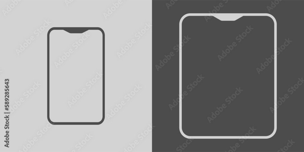 Poster smartphone and tablet vector set. vector icons of devices. messenger or internet communication devic