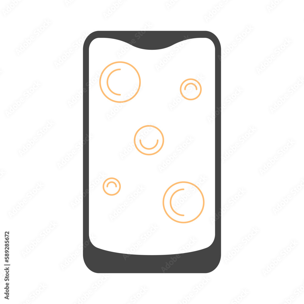 Poster smartphone vector. display icon with five point push vector. the concept of a smartphone with pressu