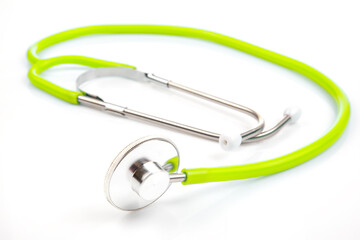 stethoscope on a white background. heart rate medical instrument