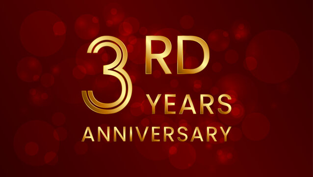 3 year anniversary celebration. Anniversary logo design with double line concept. Logo Vector Template Illustration
