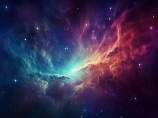 Obraz na płótnie Canvas Abstract space background with nebula and stars.