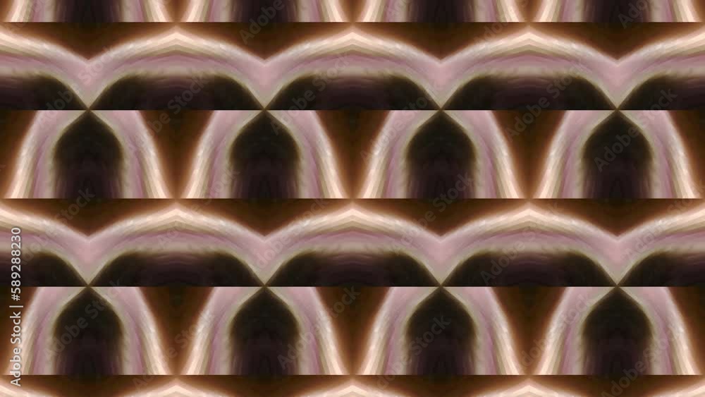 Poster psychedelic kaleidoscope pattern witn arcuate shapes. motion. abstract blinking fast shapes.