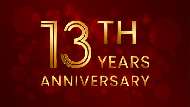 13 year anniversary celebration. Anniversary logo design with double line concept. Logo Vector Template Illustration