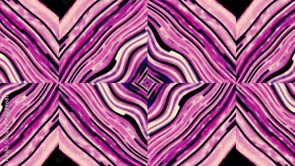 Poster black background with purple squares. motion. sparkling lines made in cartoon animation that shimmer