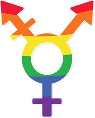 LGBT Gender symbol with rainbow colors vector illustration