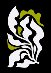 Abstract Naive Floral Handdrawn Botanical Posters. Modern Botanical Prints with Flowers in Contemporary Minimal Style. Design for fabric, print, cover, banner, decoration, wallpaper.