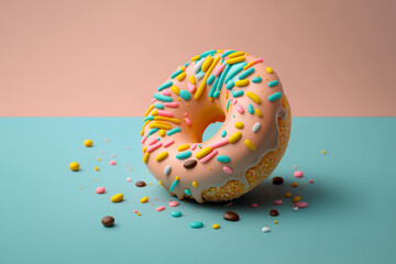 Fototapeta na wymiar deslicious colorful donut