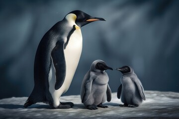 Obraz premium Penguin family. AI generated