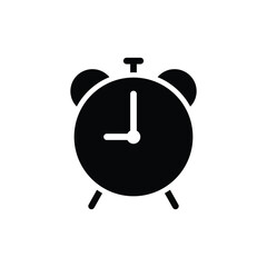 alarm clock  - black vector icon