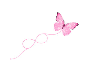 pink butterfly infinity watercolor 
