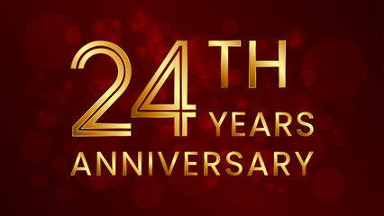 24 year anniversary celebration. Anniversary logo design with double line concept. Logo Vector Template Illustration