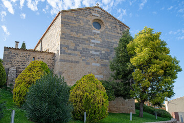 Fototapeta na wymiar romanesque church of san vicente in vilamalla girona catalonia spain