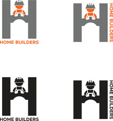 Obraz premium Home Builders Logo, Real Estate Logo, Business Logo, H Letter Logo