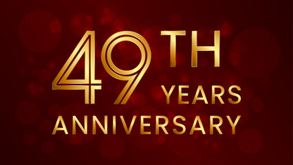 49 year anniversary celebration. Anniversary logo design with double line concept. Logo Vector Template Illustration