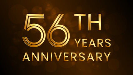 56 year anniversary celebration. Anniversary logo design with double line concept. Logo Vector Template Illustration