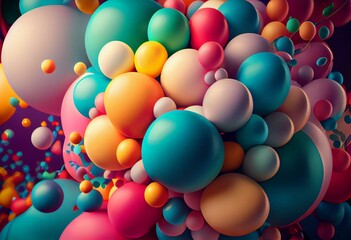 Fototapeta na wymiar Festive background. Background of colorful balloons. Generative AI
