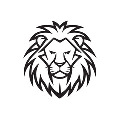 Plakat Lion head on a white background. Vector silhouette svg illustration.