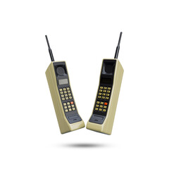 World first mobile phone. Vintage classic mobile phone. 3D Rendered Illustration.