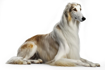 Graceful and Elegant: Stunning Borzoi Dog on a White Background
