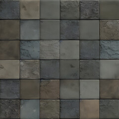block wall, grey mosaic pebbles, Textures of stone floor and wall for game background. Vector cartoon seamless patterns of top view of pavement or square with cobblestones and granite blocks 