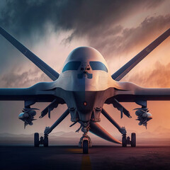 MQ-9 Reaper aircraft. Generative AI. - obrazy, fototapety, plakaty
