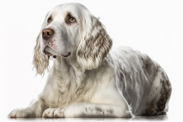 Majestic Clumber Spaniel on a White Background - Showcasing the Breed's Endearing Traits