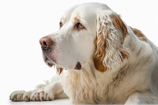 Majestic Clumber Spaniel on a White Background - Showcasing the Breed's Endearing Traits